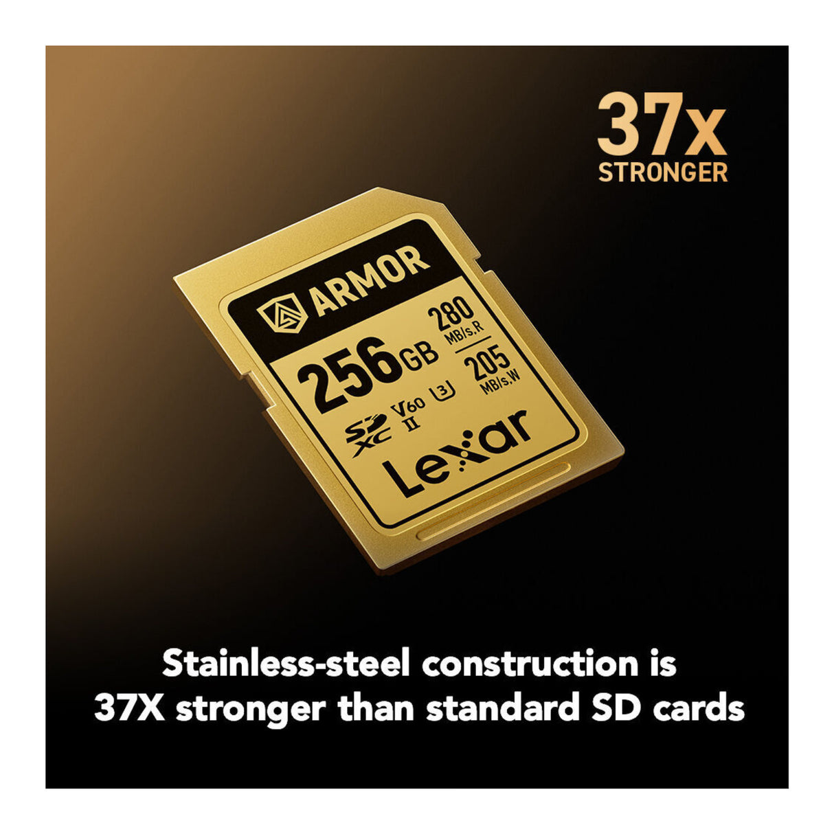 Lexar Professional ARMOR GOLD 256GB UHS-II V60 SDXC Memory Card