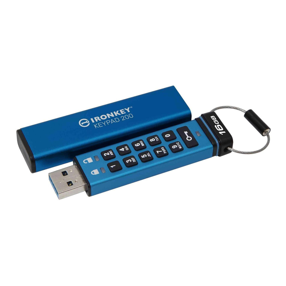 Kingston IronKey Keypad 200 Series 16GB USB-A Encrypted Flash Drive (Blue)