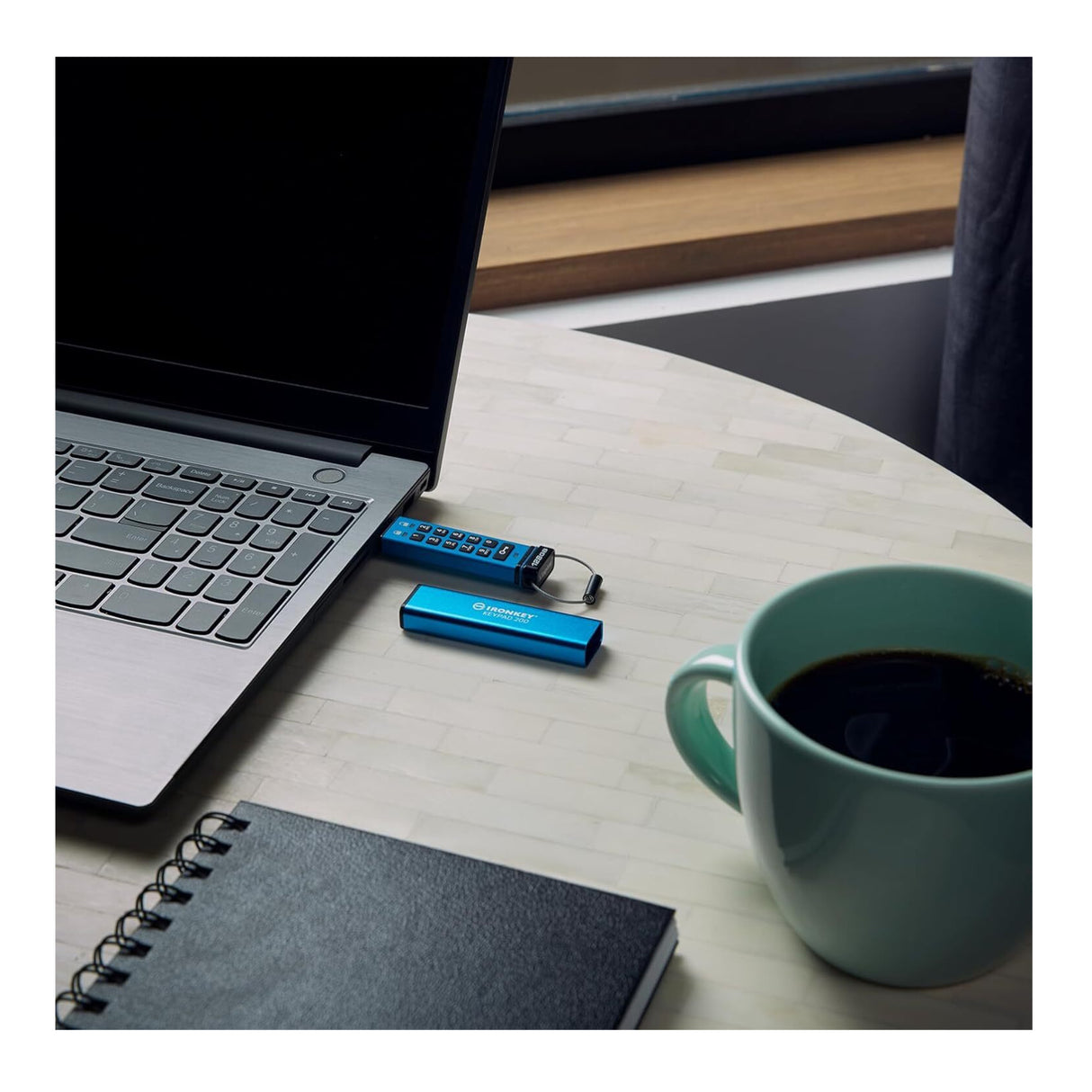 Kingston IronKey Keypad 200 Series 16GB USB-A Encrypted Flash Drive (Blue)