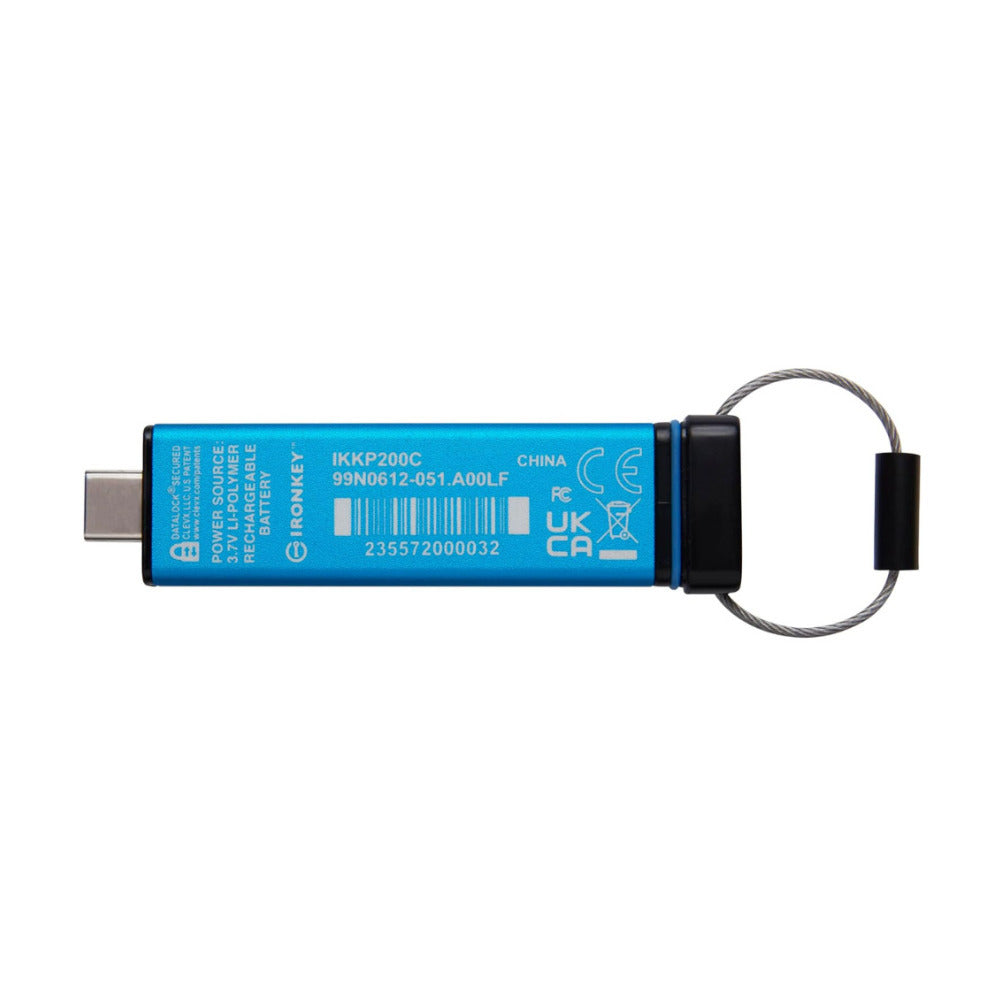 Kingston Ironkey Keypad 200 USB-C 16GB Encrypted Flash Drive (Blue)