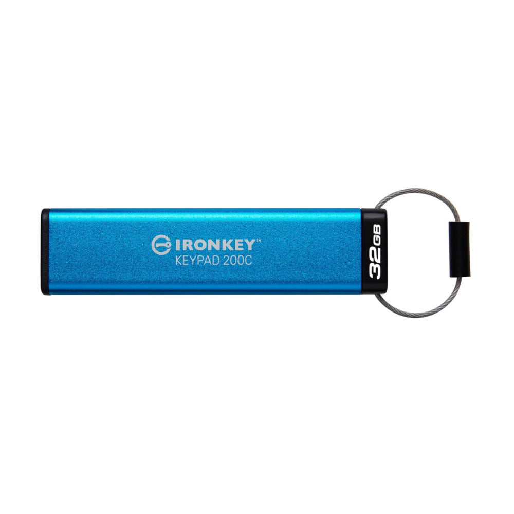 Kingston Ironkey Keypad 200 USB-C 32GB Encrypted Flash Drive (Blue)