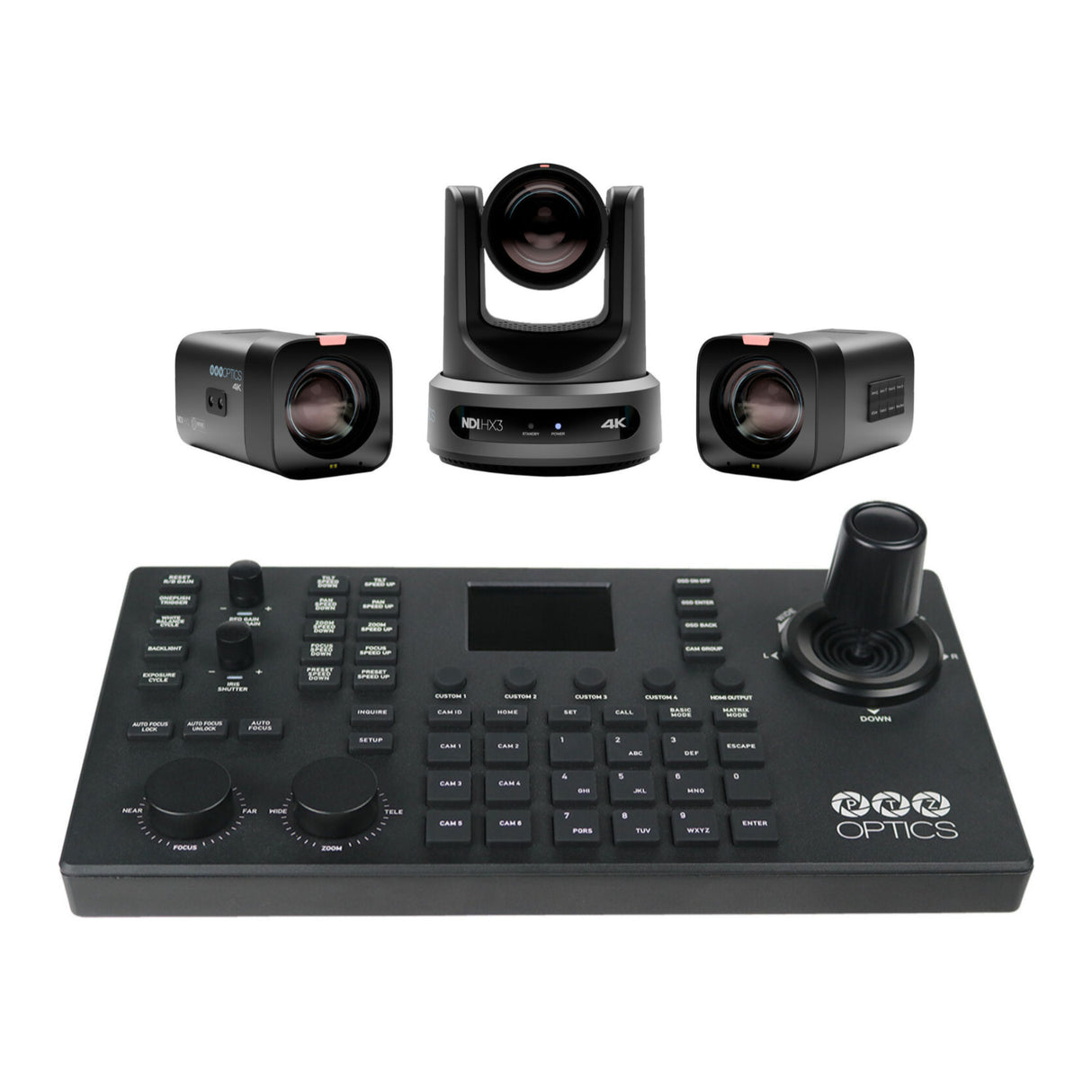 PTZOptics UHD 4K Move and Studio Camera Bundle w/ SuperJoy Controller (4 Items)