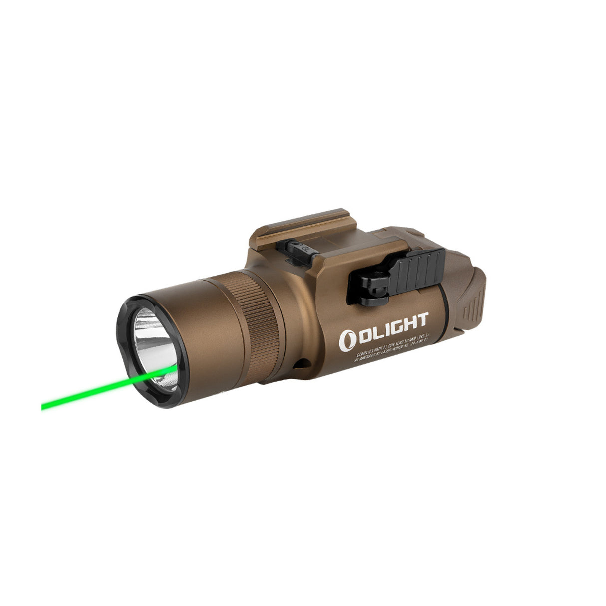 OLIGHT Baldr Pro R Rechargeable Tactical Light with Green Laser (Desert Tan)
