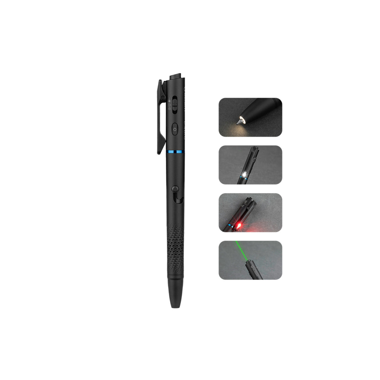 OLIGHT O'Pen 3 Multifunctional Pen Light with 120 Lumens & Green Laser (Black)