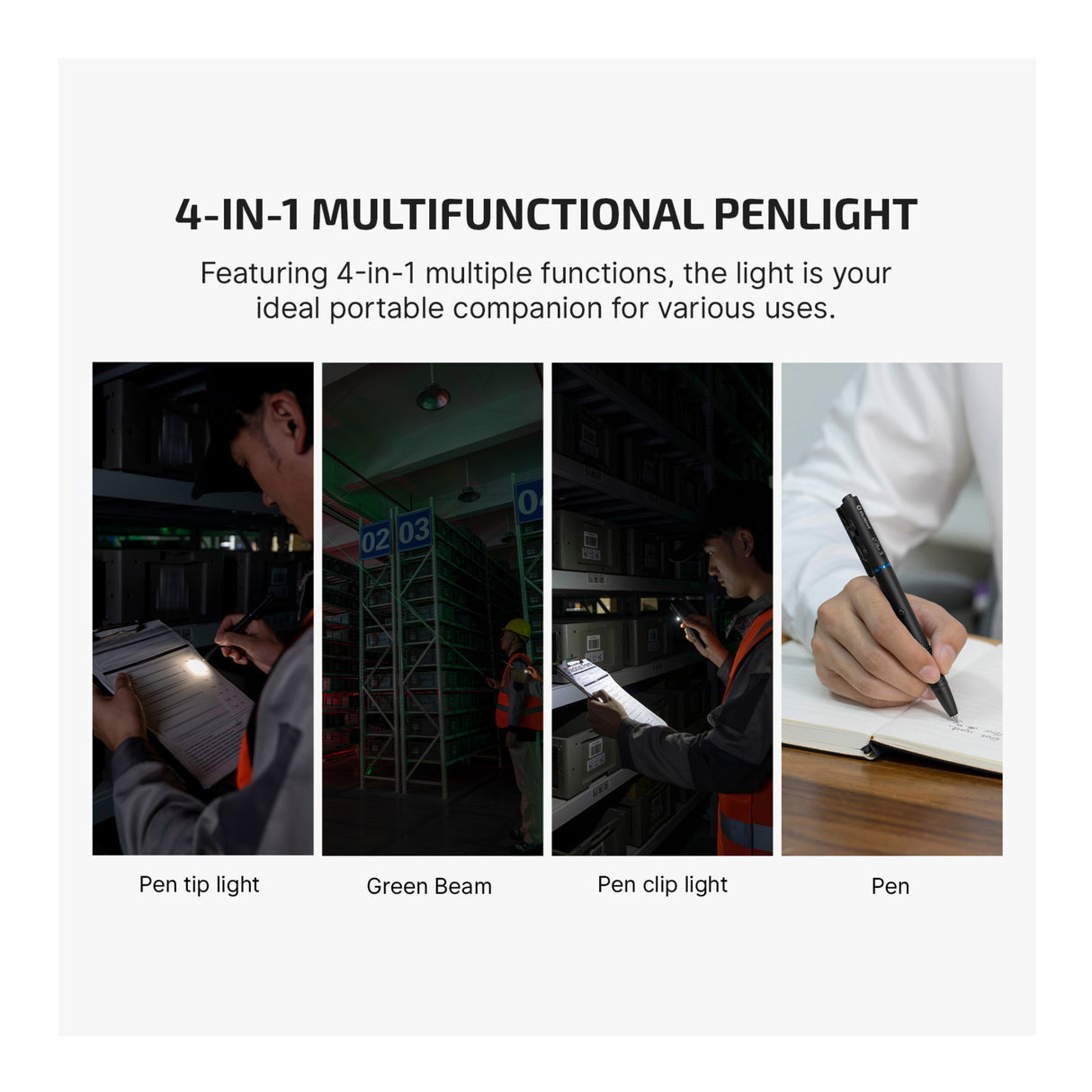 OLIGHT O'Pen 3 Multifunctional Pen Light with 120 Lumens & Green Laser (Black)