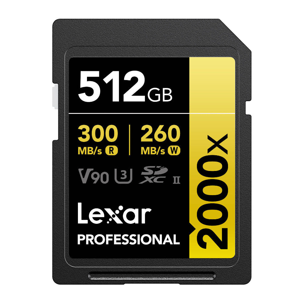 Lexar 512GB Professional 2000x UHS-II SDXC Memory Card