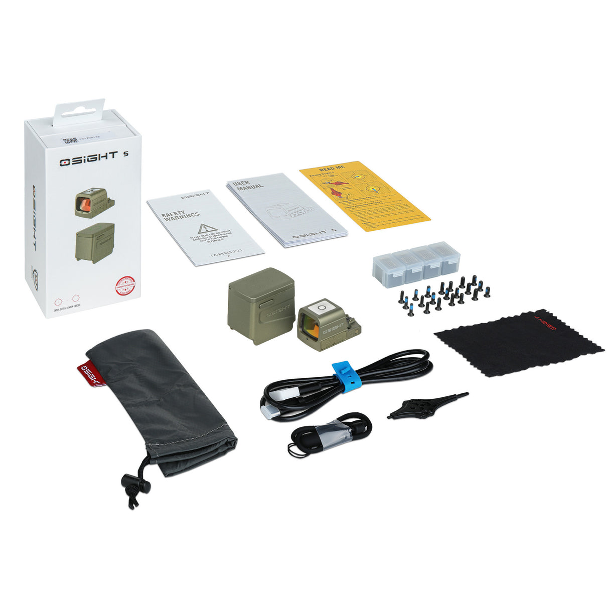 OSIGHT S Olive Green 2 MOA Red Dot and 32 MOA Circle Sight with Charging Cover