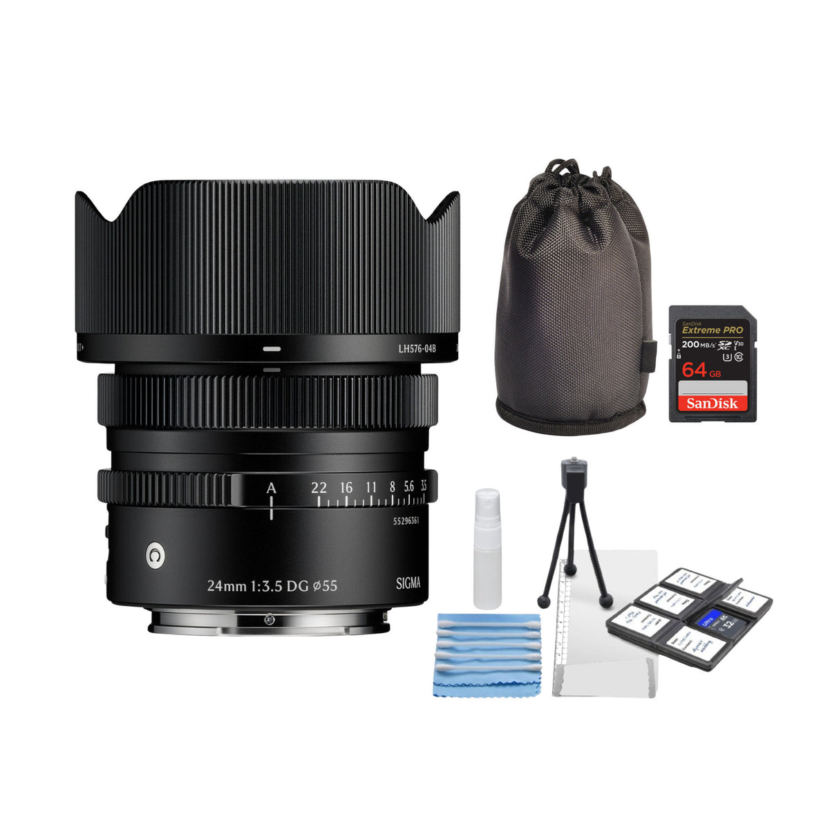 Sigma 24mm F3.5 DG Black Contemporary Lens for Sony E Mount and Accessories