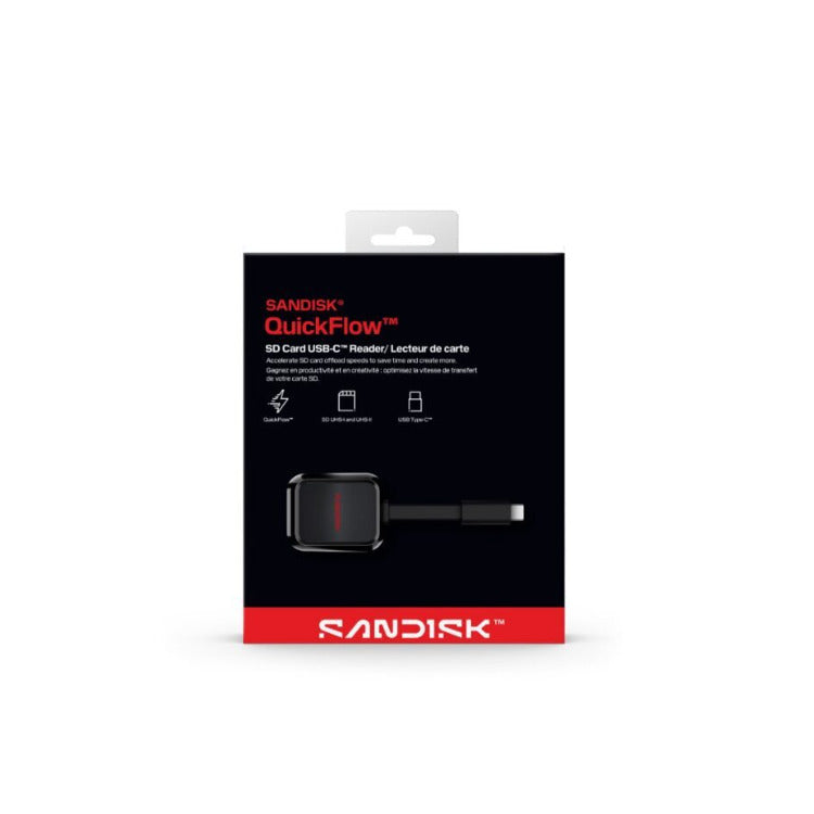 SanDisk QuickFlow SD Card Reader with USB-C 3.2 Gen 1, UHS-I&II Support (Black)