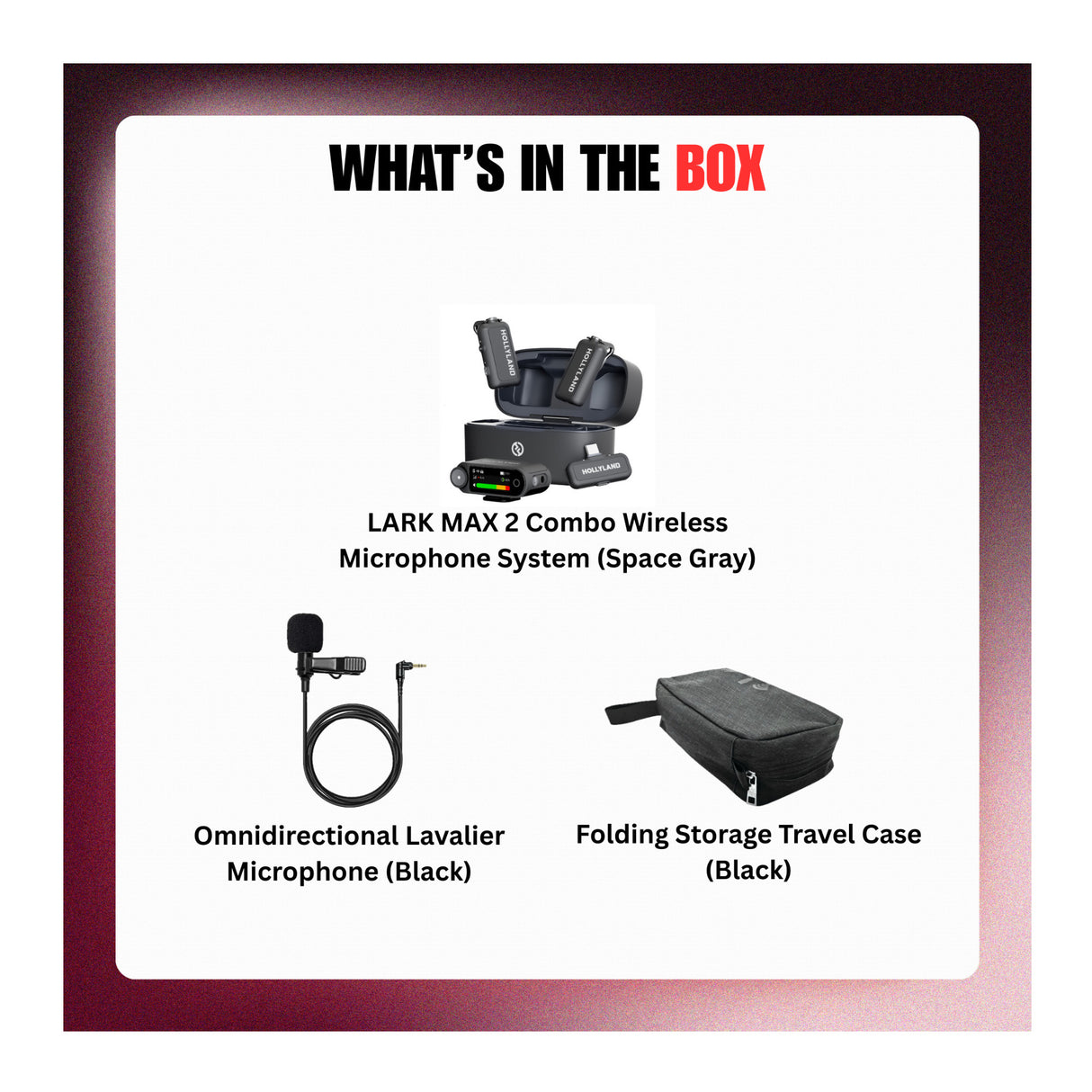 LARK MAX 2 Combo Wireless Microphone System (Space Gray) Bundle with Accessories