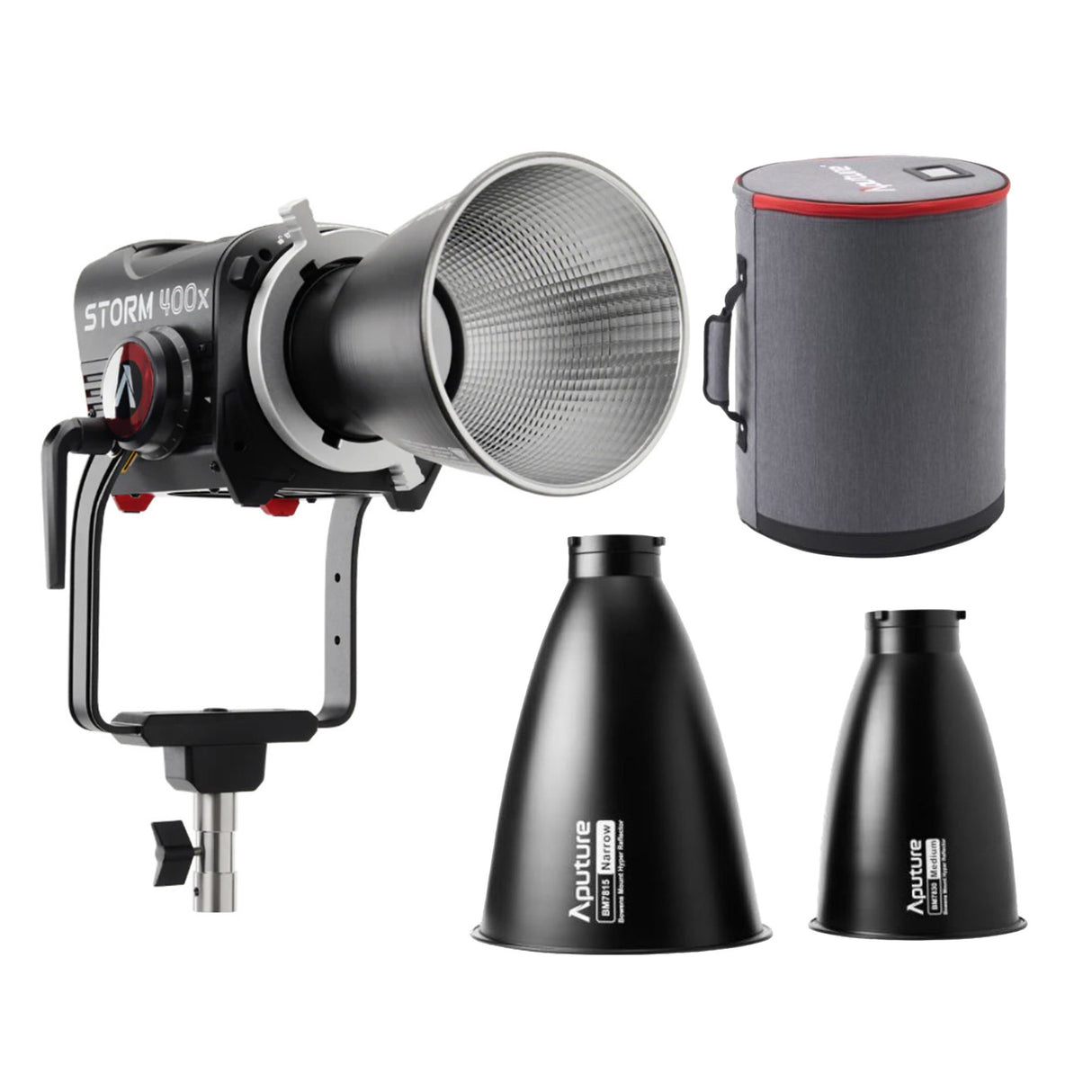 Aputure STORM 400x Tunable White LED Monolight (V-Mount) and 1200x Reflector Kit