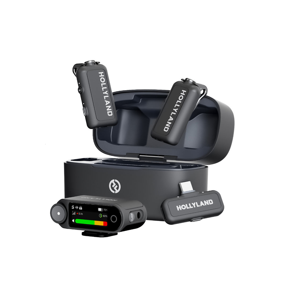 Hollyland LARK MAX 2 Combo Wireless Microphone System (Space Gray) Bundle