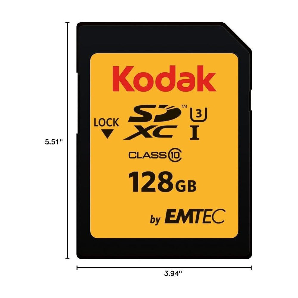 Kodak 128GB SDXC UHS-I U3 V30 Ultra Flash Memory Card