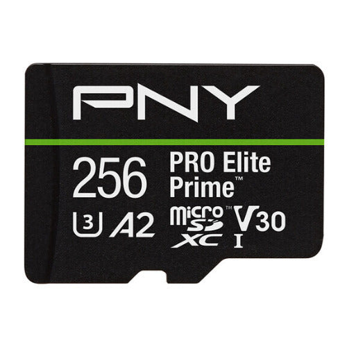 PNY 256GB PRO Elite Prime microSDXC Memory Card with SD Adapter