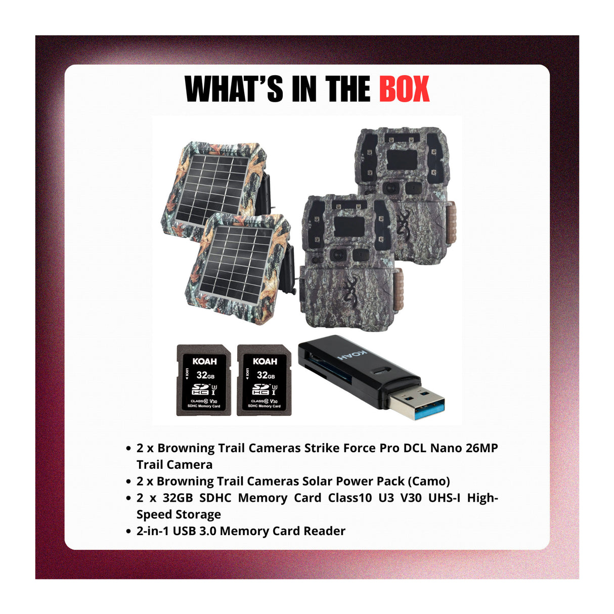Browning Trail Cameras Strike Force Pro DCL Nano 26MP Trail Camera Bundle