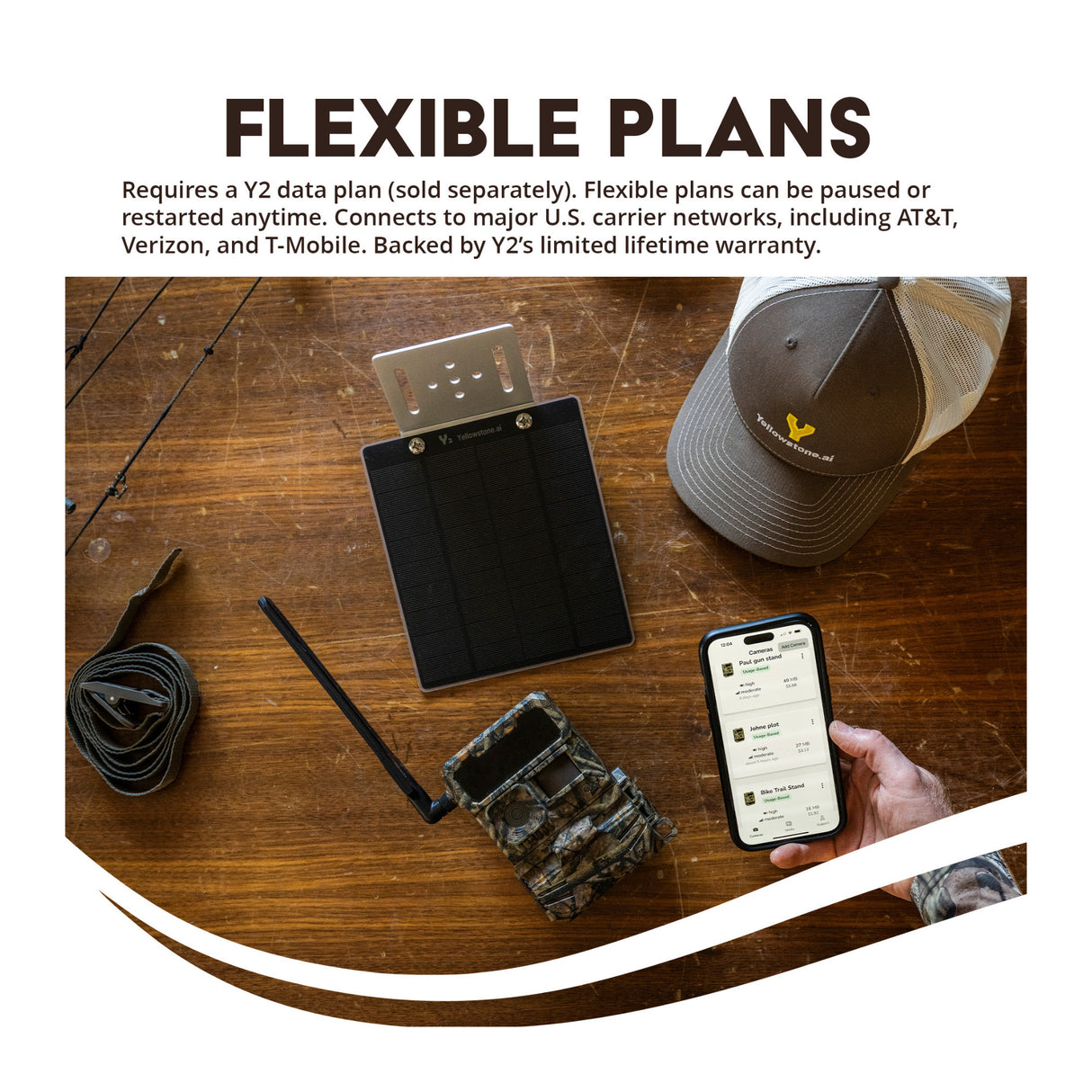 Yellowstone Y2 Black Wide Lens Bundle with Batteries, Solar Panels, and Accessories (2-Pack)