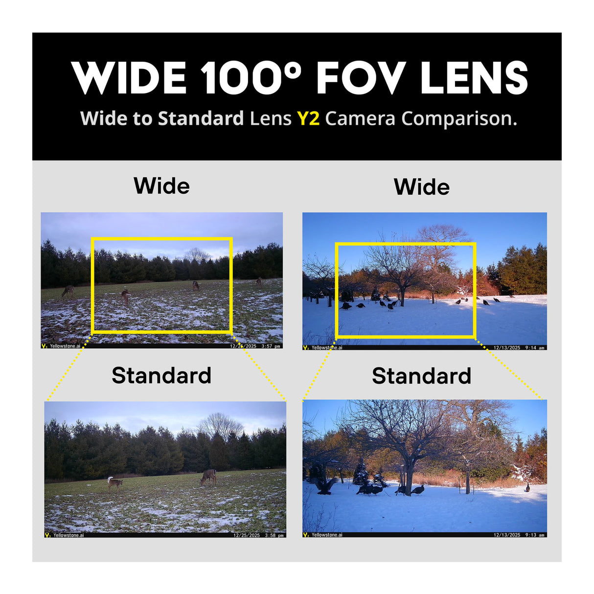 Yellowstone Y2 Black Wide Lens Trail Camera (4-Pack) with Security Box and Accs