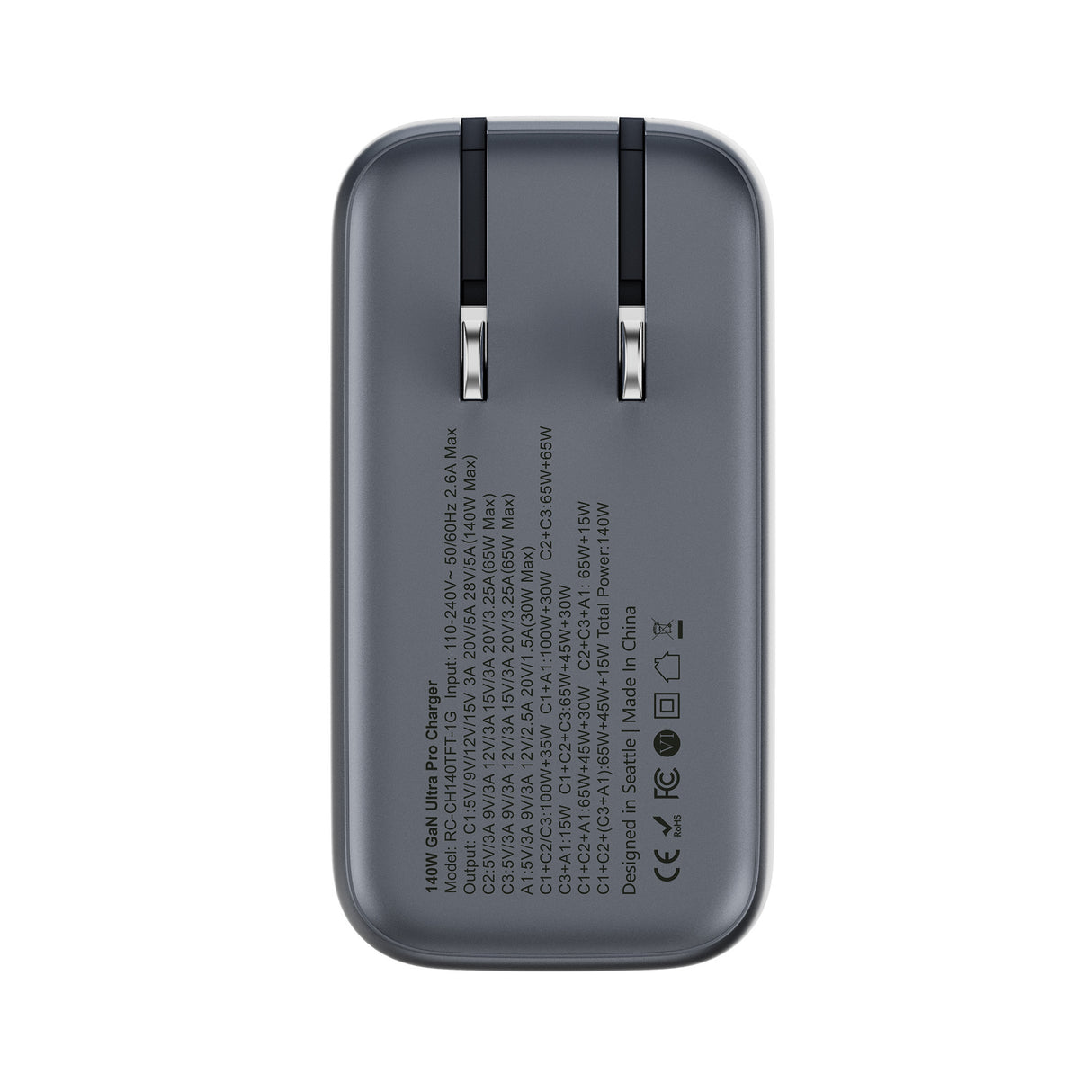 ReelCharge 140W Smart Wall Charger (Gray)