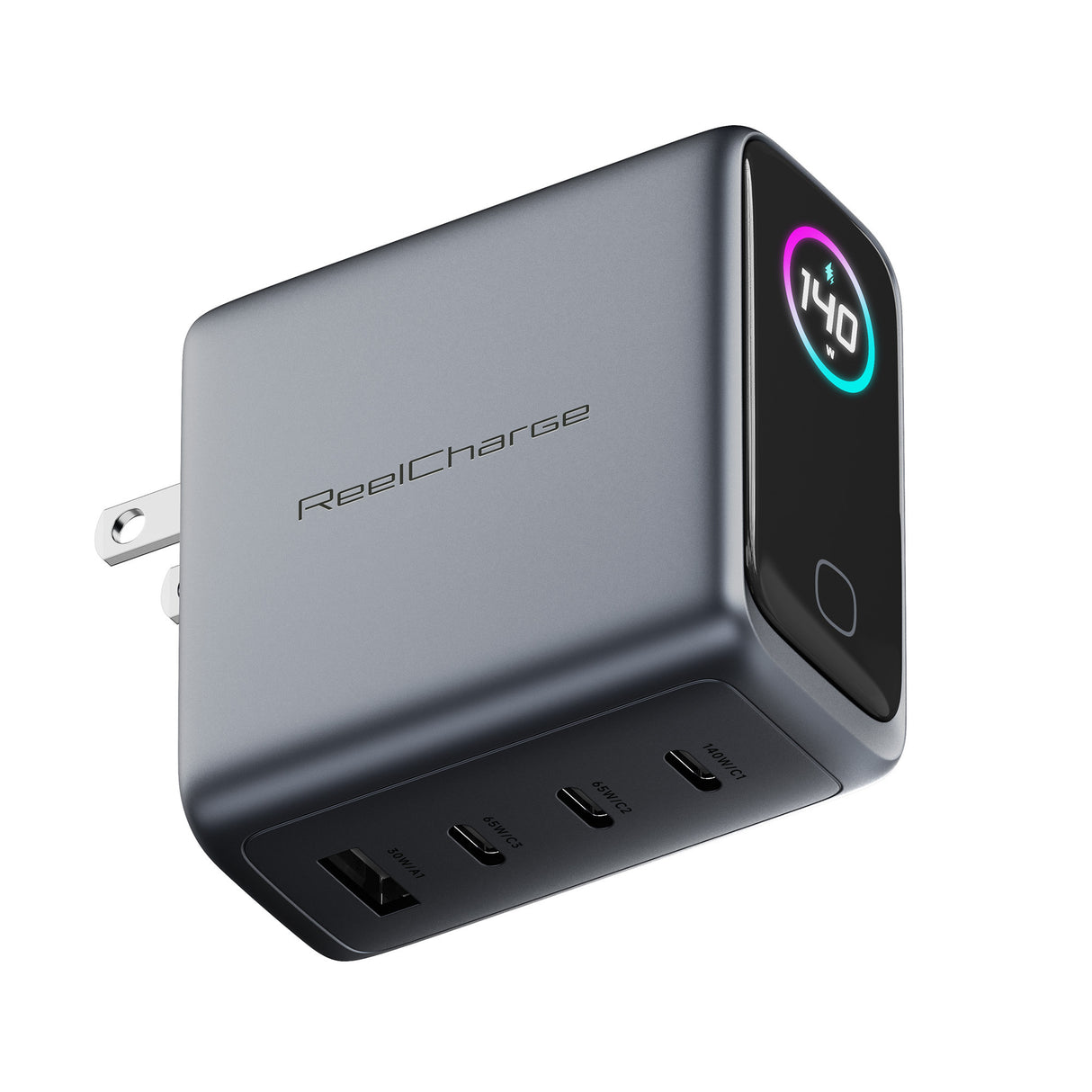 ReelCharge 140W Smart Wall Charger (Gray)