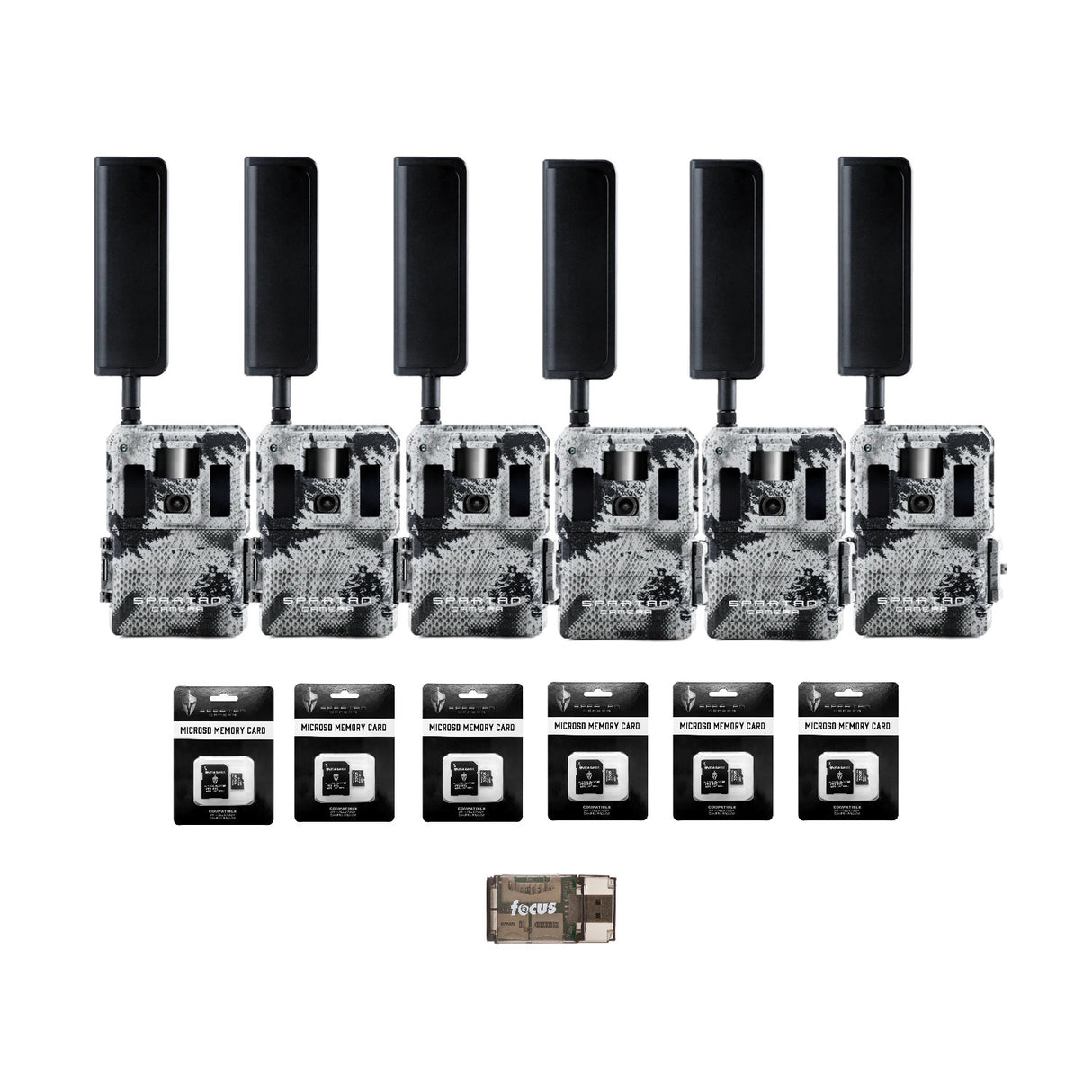 Spartan GoLive2 4G/LTE Trail Camera 6-Pack Bundle with 32GB Memory Card & Reader
