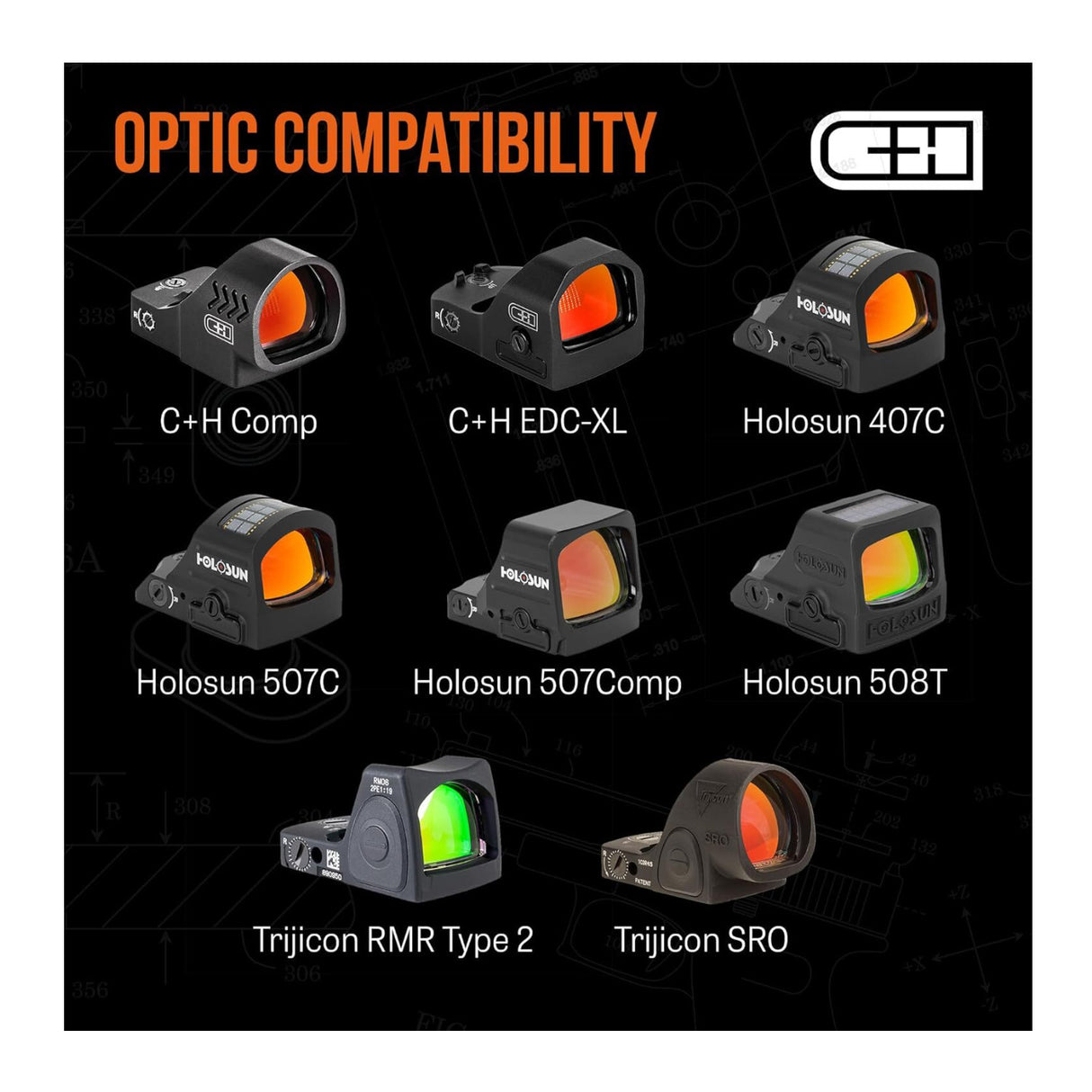 C+H CZ P-10 Red Dot Mounting Plate with Ultra-Thin Design and T-Nut System