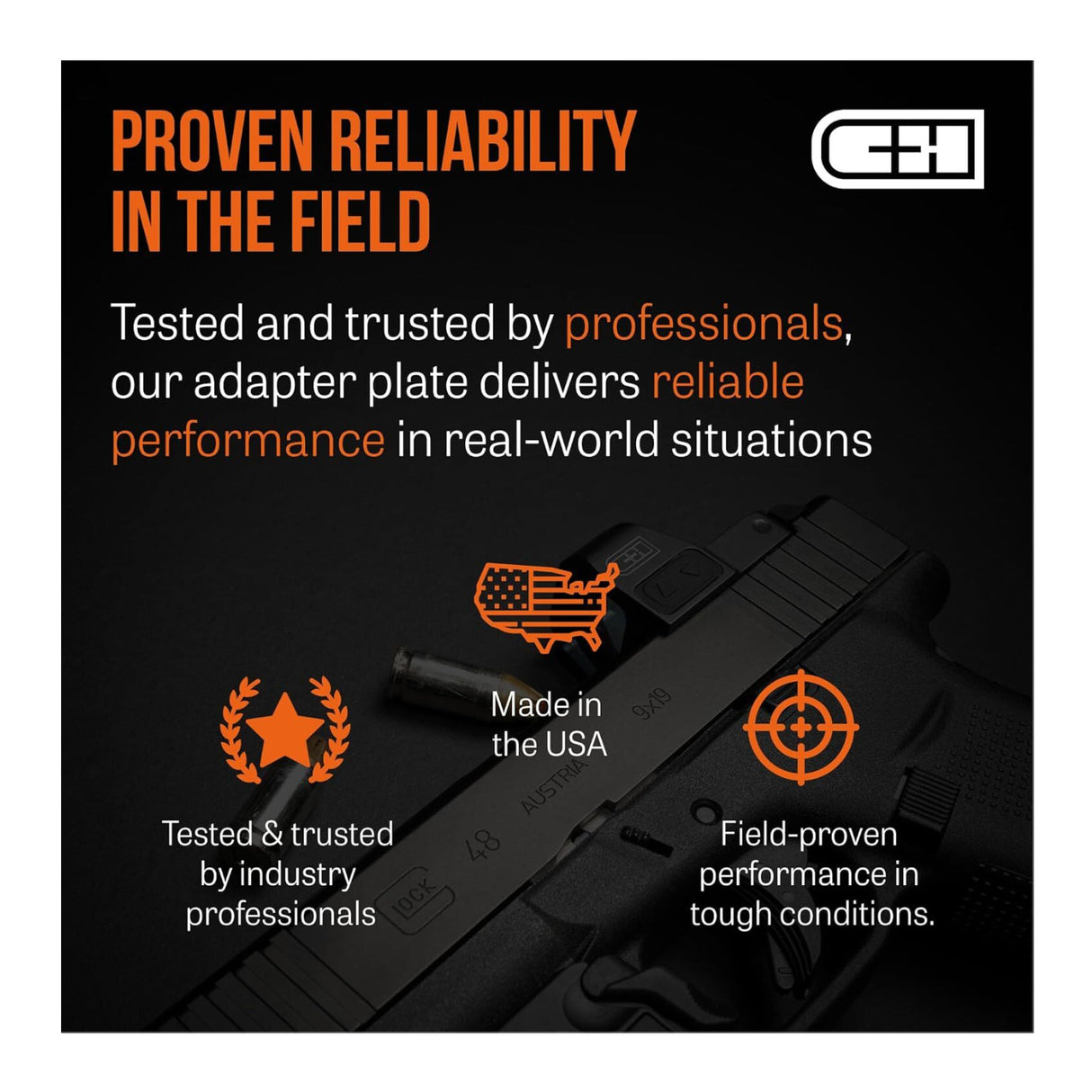 C+H Red Mount Plate for Walther PDP 1.0 with Ultra Thin Design and Strong Mounts