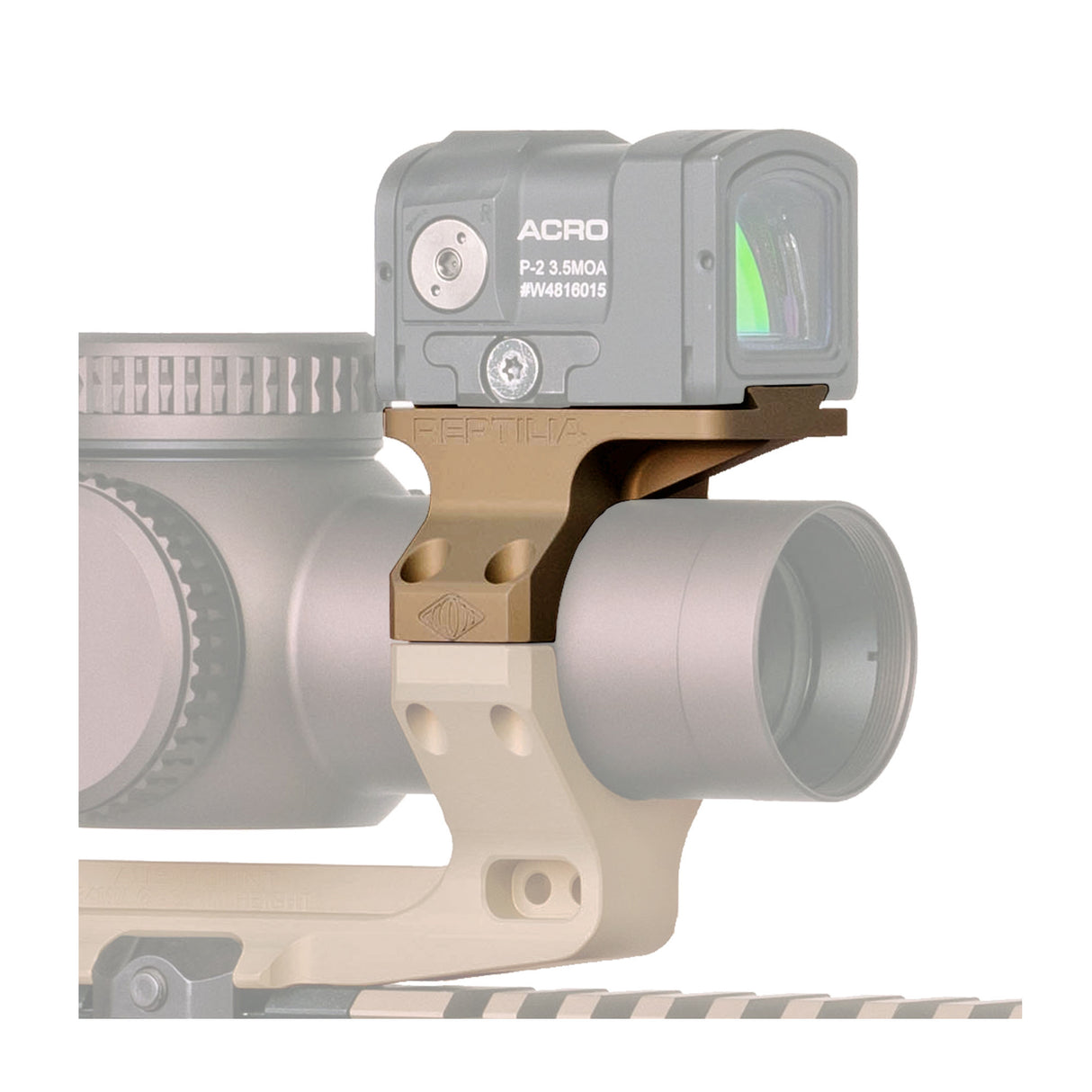 Reptilia AUS 34mm Scope Mount with ROF-90 for ACRO and Bubble Level Bundle (FDE)