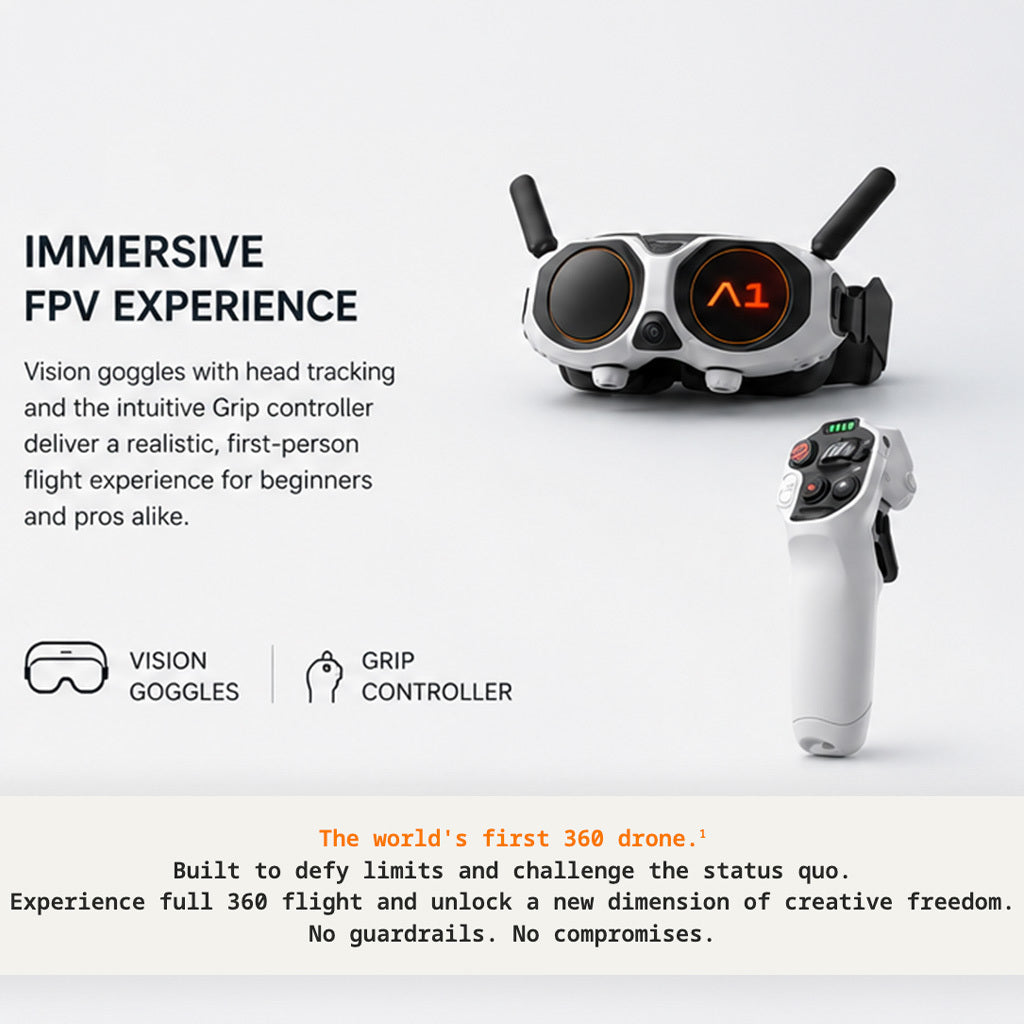 Antigravity A1 8K 360 Drone Standard Bundle with Battery, 256GB Memory Card and Accessories