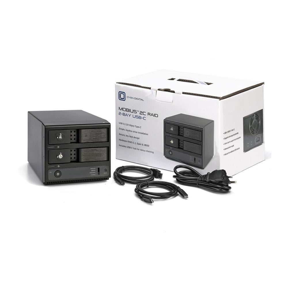 Oyen Digital Mobius 2C 24TB 2-Bay USB 3.2 Gen 2 RAID Array (2 x 12TB HDDs)