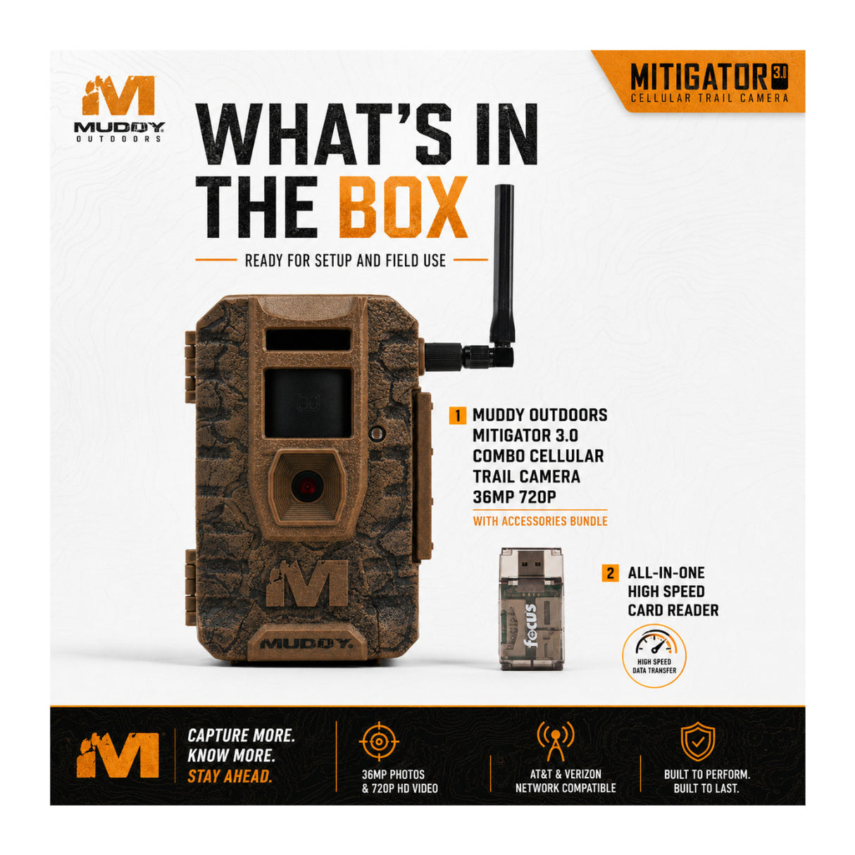 Muddy Outdoors Mitigator 3.0 Combo Cellular Trail Camera (10-Pack) with Accessories and Card Reader
