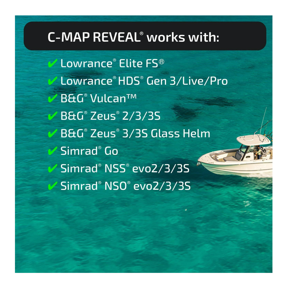 C-MAP Reveal Lakes - US Lakes North East, Map Card for Marine GPS Navigation