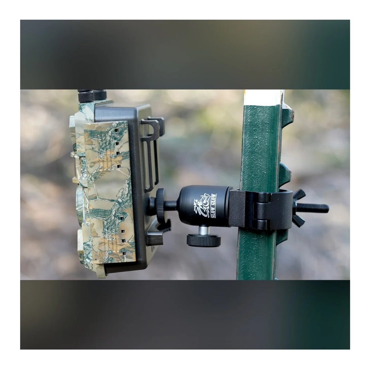 Slow Glow Maverick T-Post Trail Camera Mount with Adjustable Ball Head Bundle