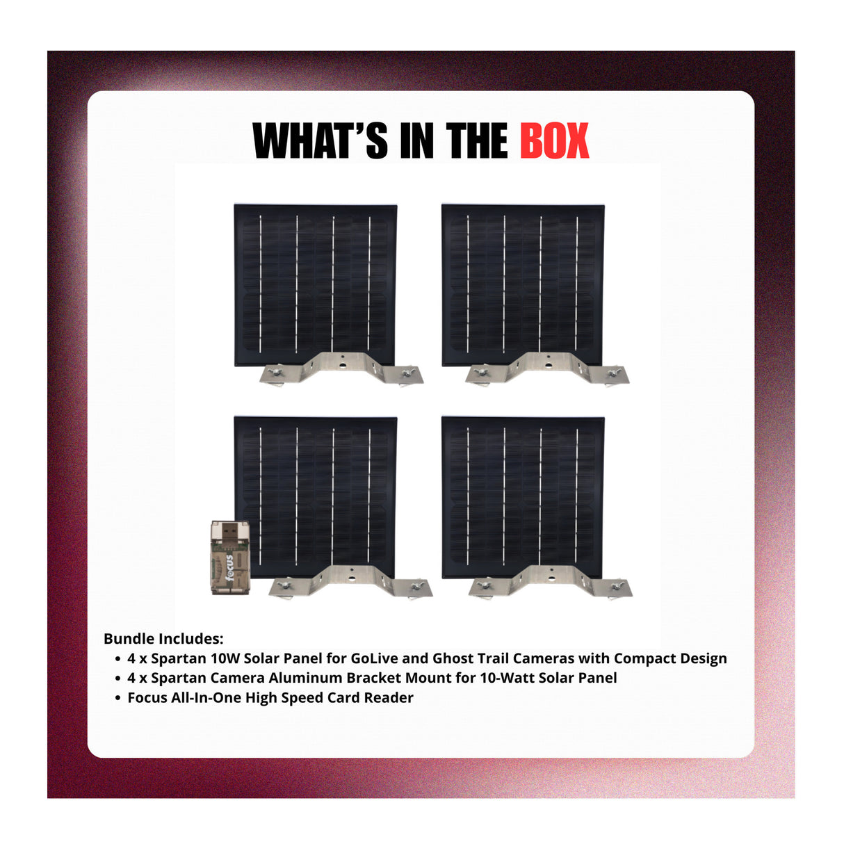 Spartan 10W Solar Panel with Bracket Mount for GoLive and Ghost Cameras Bundle