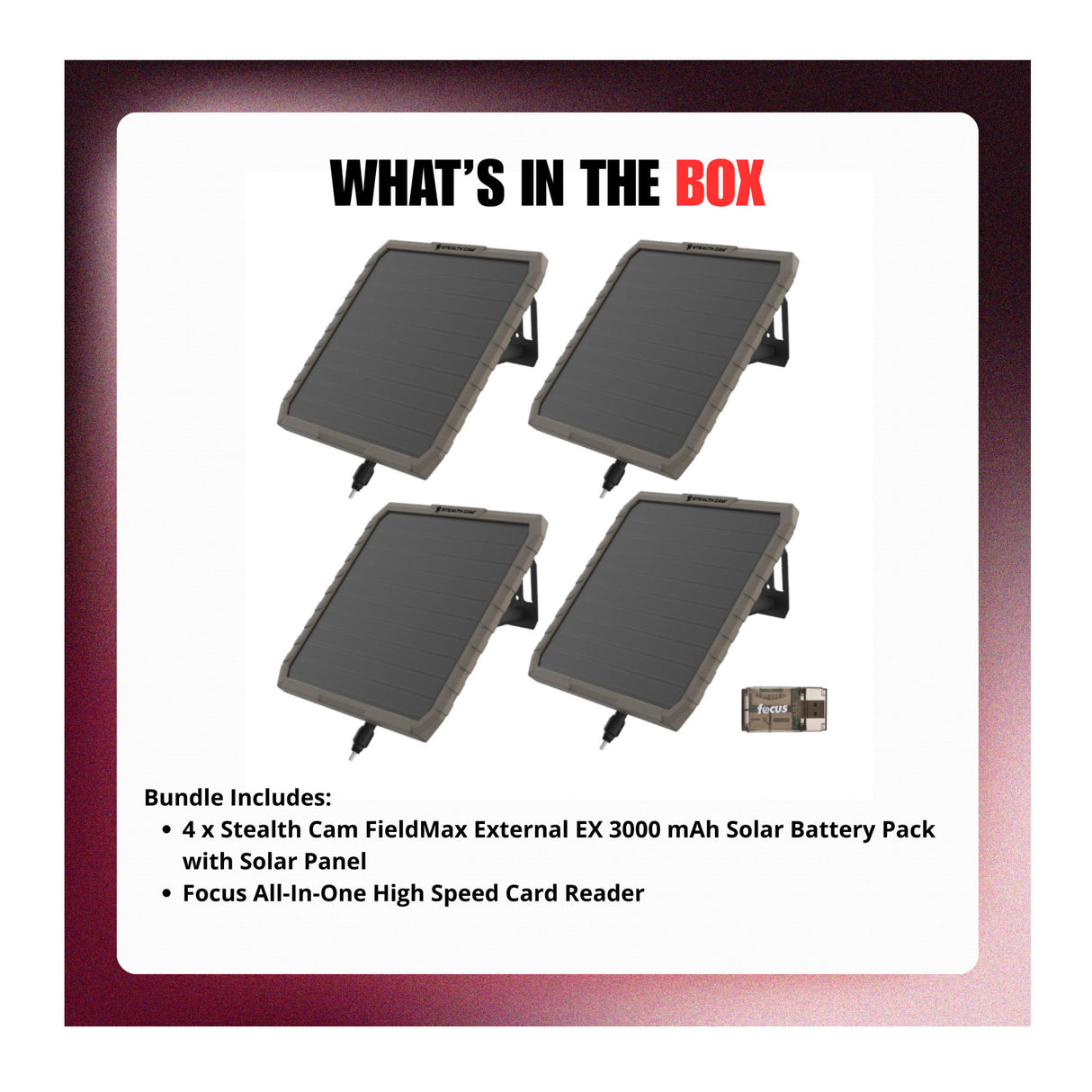Stealth Cam FieldMax External EX 3000mAh Solar Battery Pack with Panel Bundle