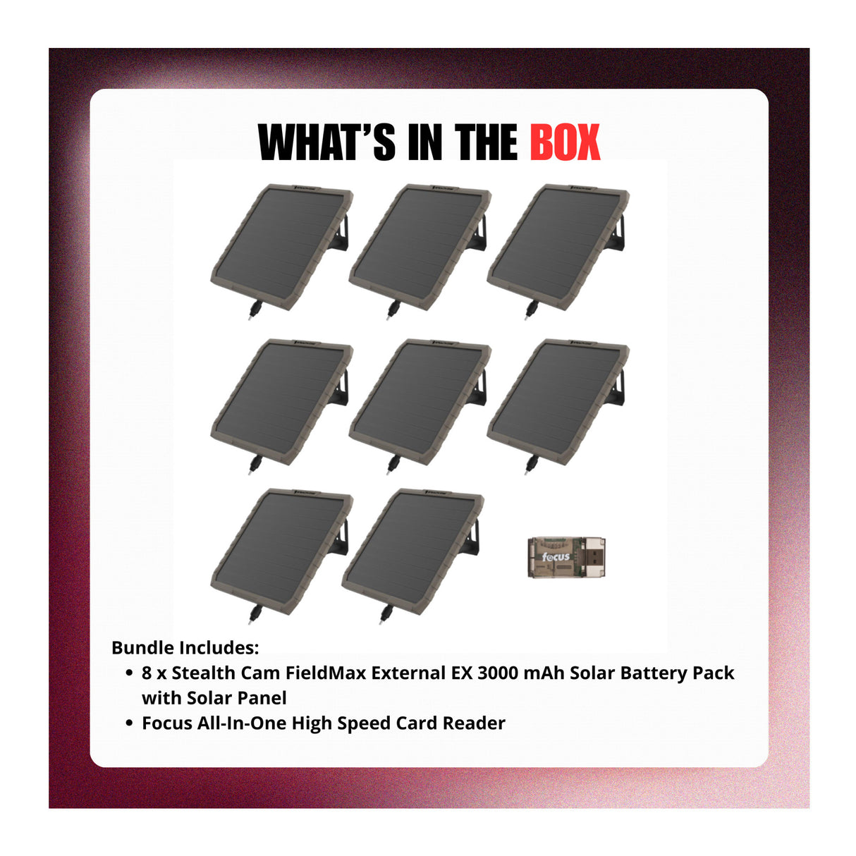 Stealth Cam 3000 mAh FieldMax External EX Solar Battery Pack with Solar Panel Bundle