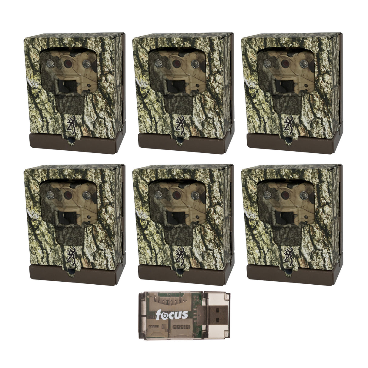 Browning Trail Cameras Sub-Micro Security Box (6-Pack) Bundle with Card Reader