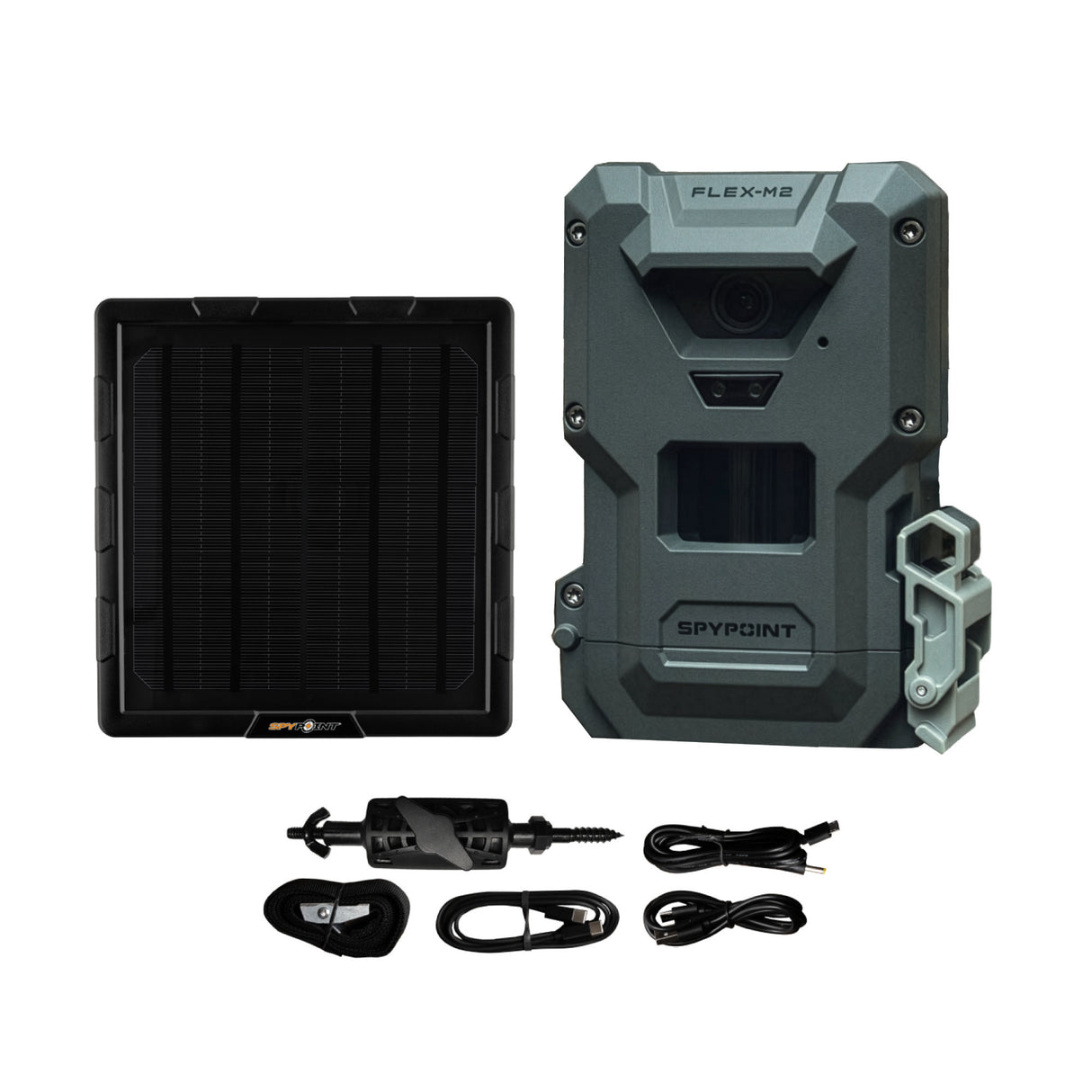 Spypoint FLEX-M2 32MP Trail Camera (2-Pack) with Solar Panel, Memory Card and Card Reader Bundle