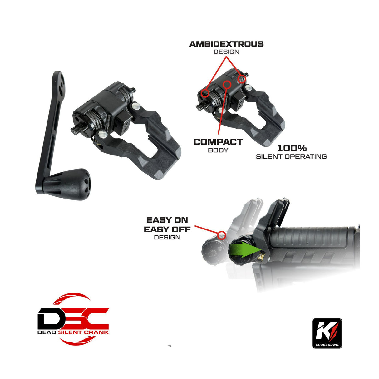 Killer Instinct Tempr-X 405 Crossbow with Case, Bolts, Crank, and Broadhead