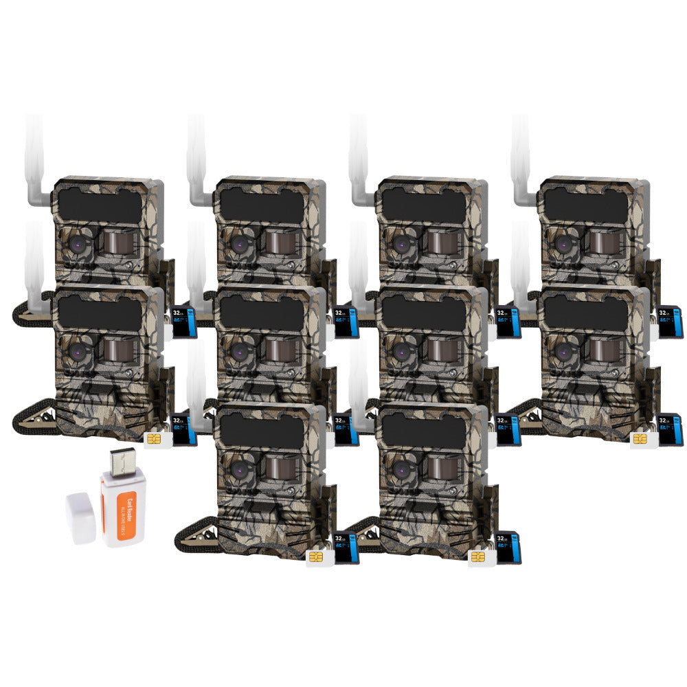 Yellowstone Y2 4G-LTE Wide Lens Cellular Trail Camera (10-Pack) Bundle with Card Reader