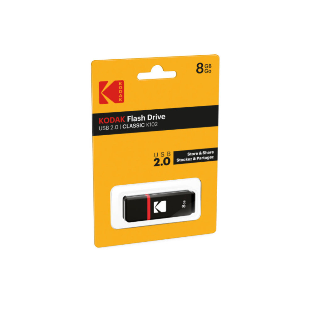 Kodak 8GB USB 2.0 Flash Drive Classic K102 (10-Pack) Bundle with Keyrings