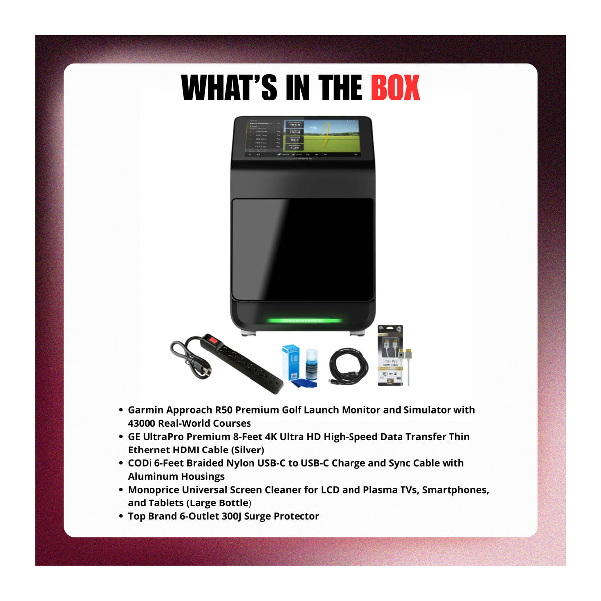 Garmin Approach R50 Premium Golf Simulator and Launch Monitor System with Case & Accessories Bundle-9