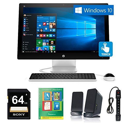 HP Pavilion 23-q112 AMD A8, 23" Full HD Touchscreen All-in-One Windows 10 PC Bundle