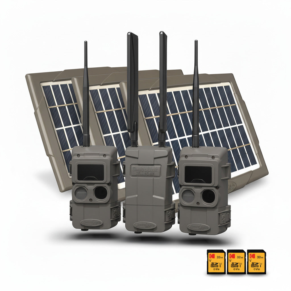 Cuddeback CuddeLink 2+1 Starter Kit with Cell Home and IR Remote Cameras Bundle