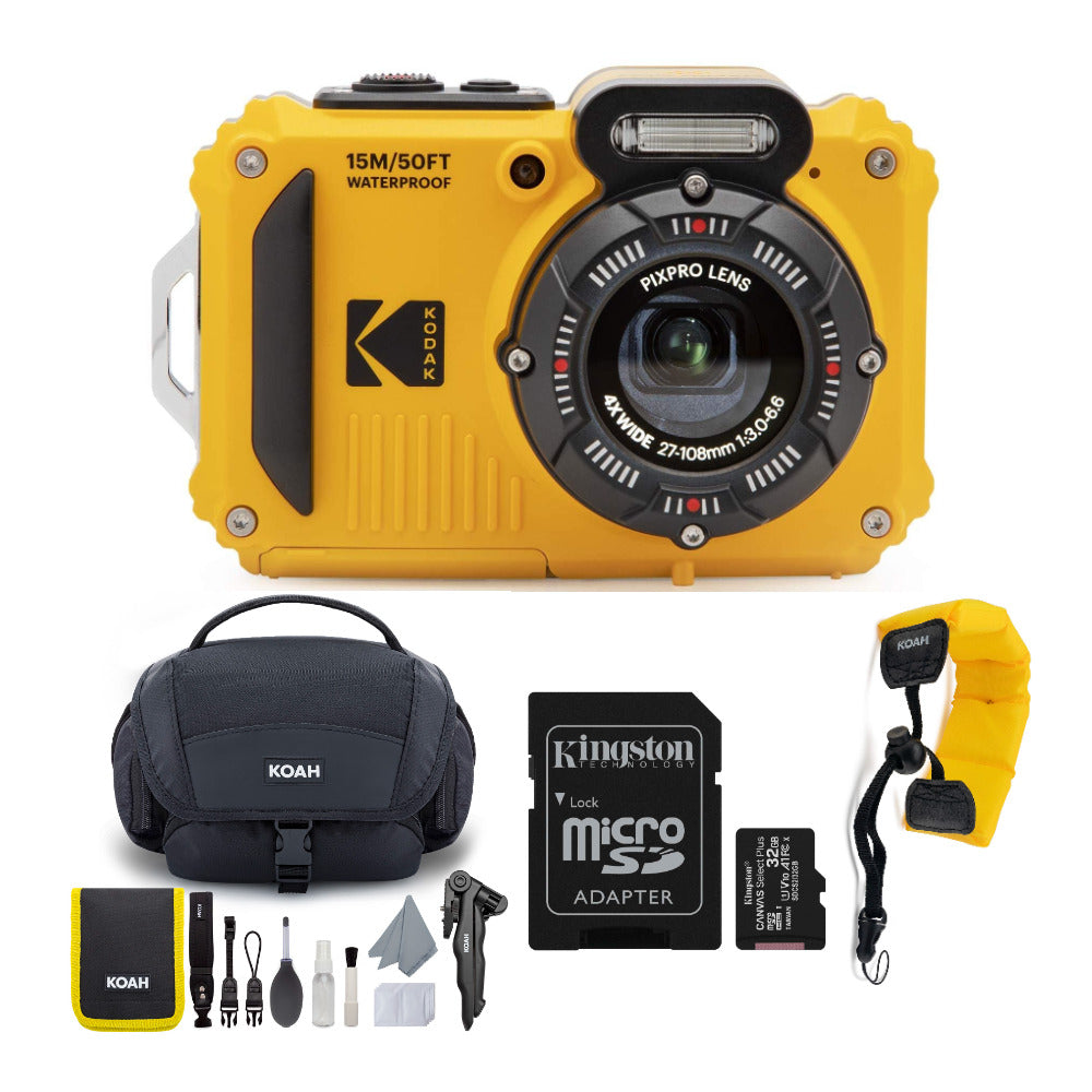 Kodak PIXPRO WPZ2 Rugged Waterproof 16MP Digital Camera with 4x Optical Zoom Bundle