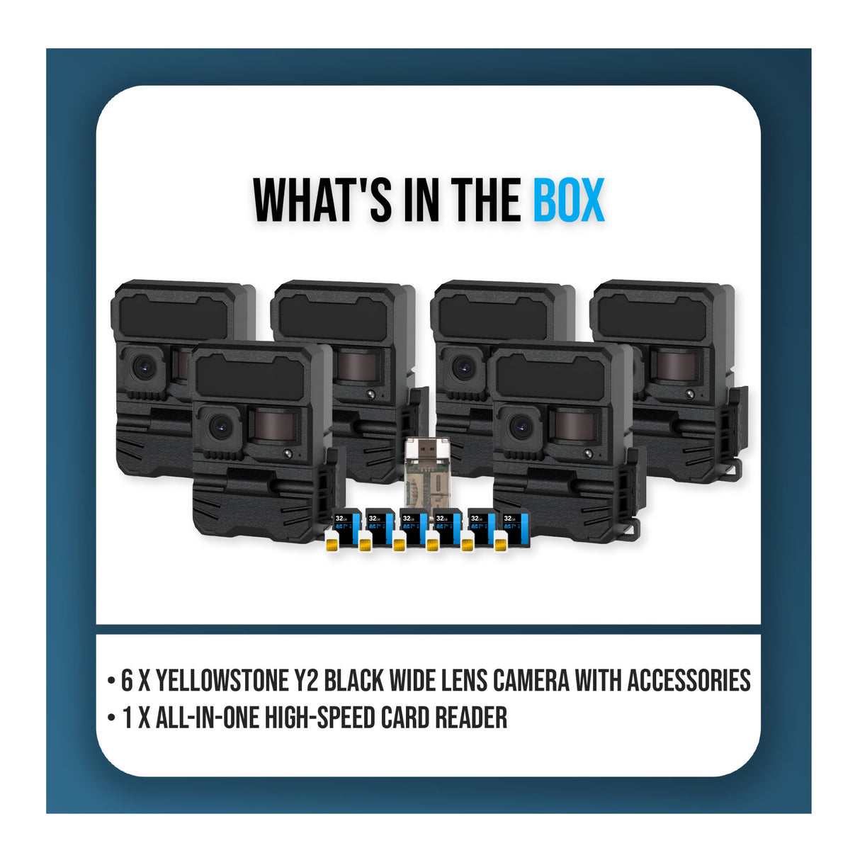 Yellowstone Y2 Black Wide Lens Camera Bundle with Card Reader, and Accessories (6-Pack) - 9