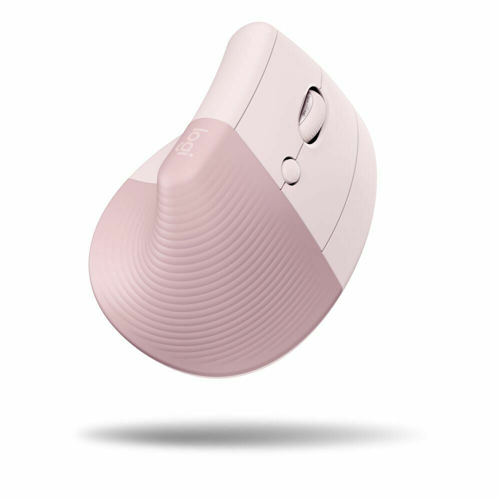 Logitech Lift Vertical Wireless Ergonomic Mouse with 4 Customizable Buttons (Rose)