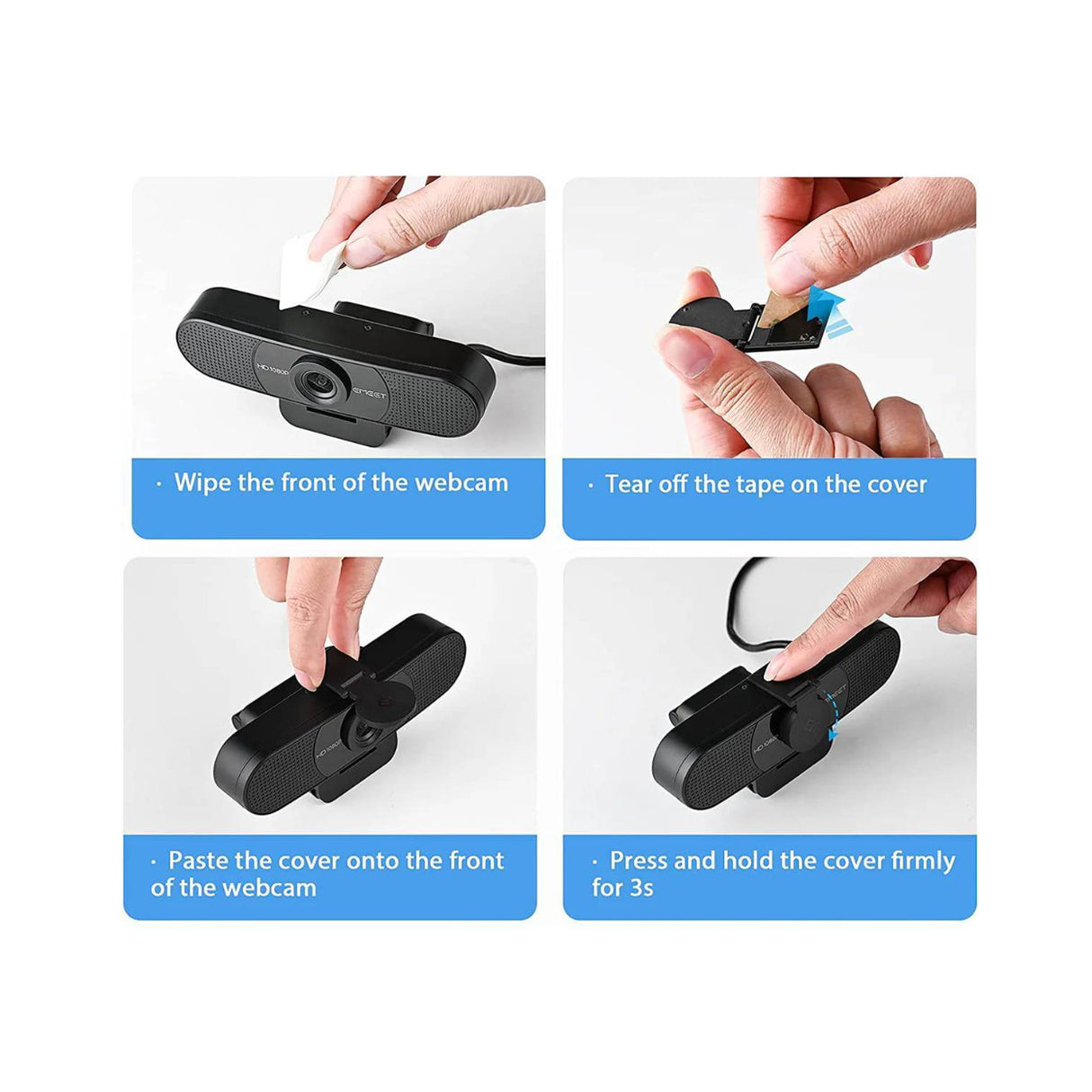 EMEET SmartCam C960 1080P Webcam with Dual Noise-Canceling Microphones and Privacy Cover (Black) - 5