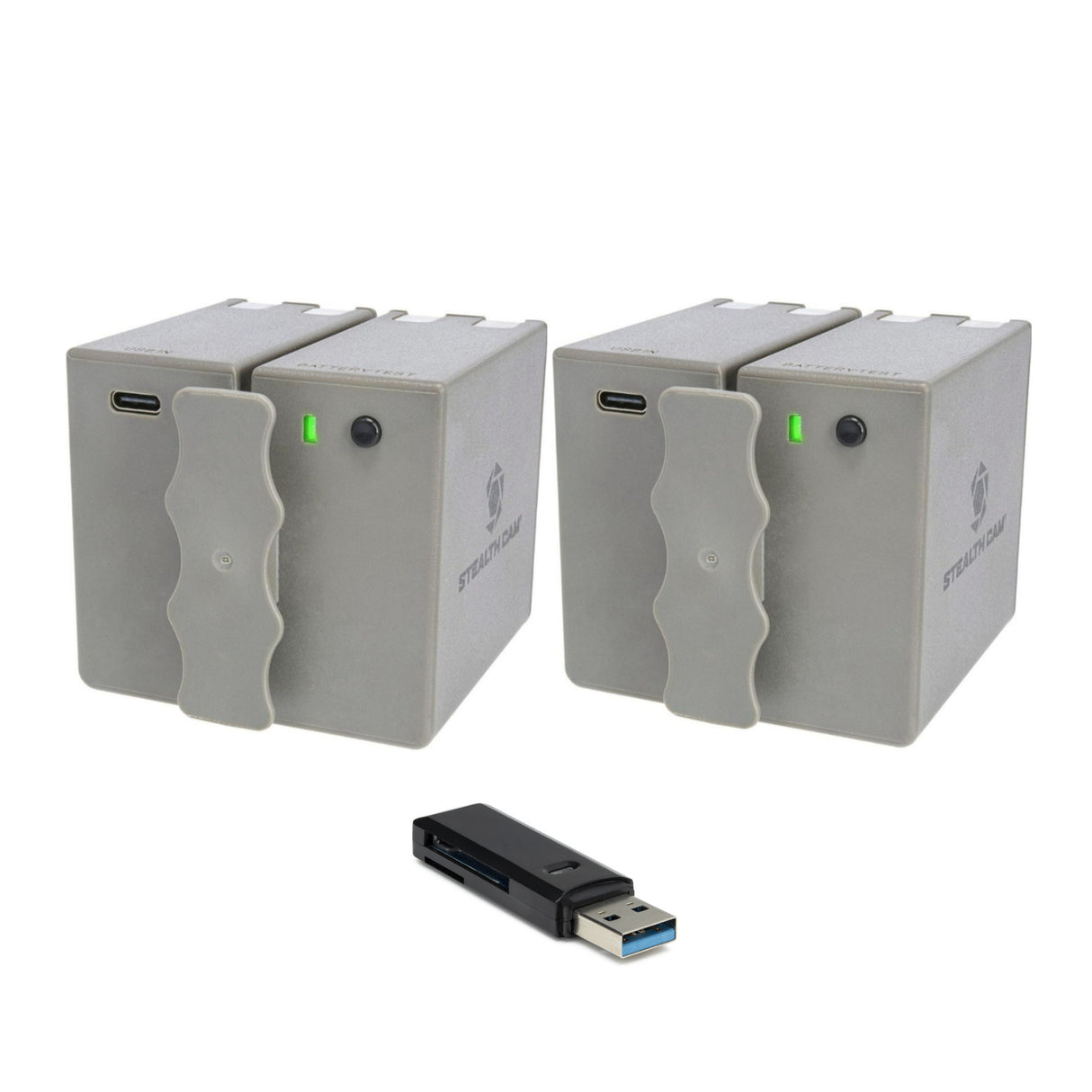 Stealth Cam 360 Cam Max Cartridge 5400mAh Lithium Battery (2-Pack) with Card Reader Bundle