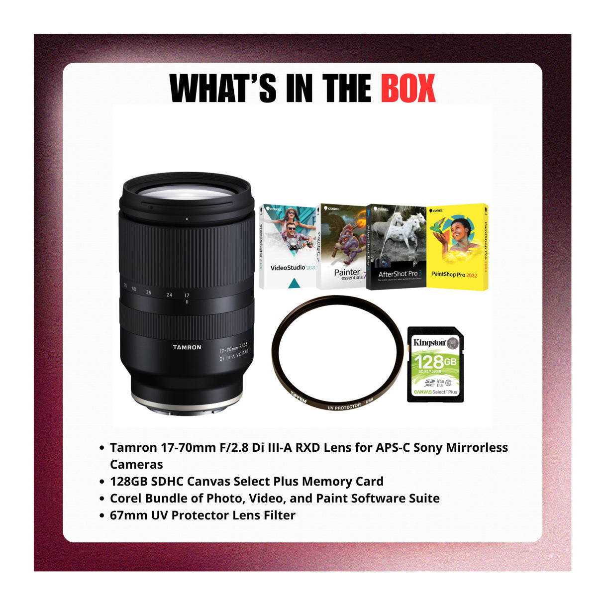 Tamron 17-70mm F/2.8 Di III-A RXD Lens (Sony E-Mount) with Accessories Bundle - 4