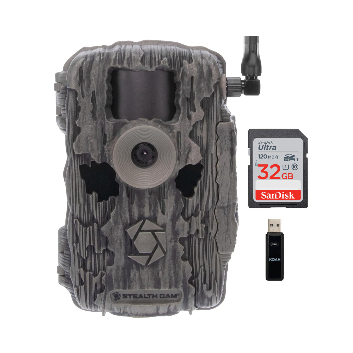 Stealth Cam Fusion X-Pro 36MP 720P Cellular Dual Sim Trail Camera Bundle with 32GB Card and Reader - 1